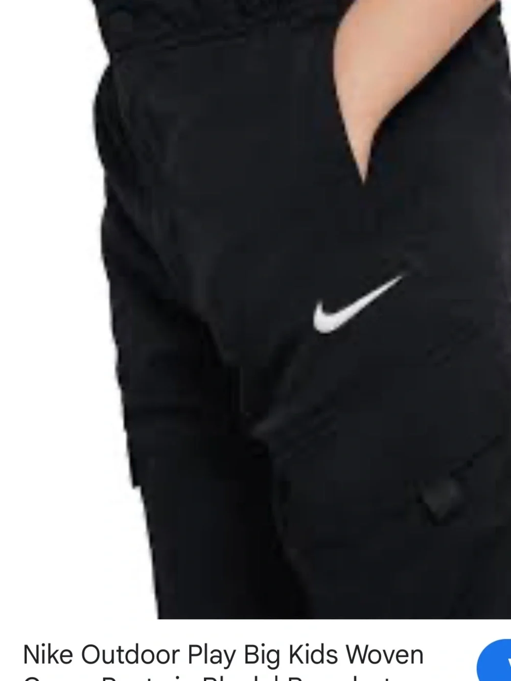 Nike Black Kids Cargo Jogger Pants with Swoosh